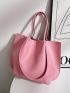 Pink Shoulder Tote Bag Double Handle Fashion Style