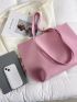 Pink Shoulder Tote Bag Double Handle Fashion Style