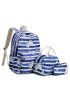 3pcs Bag Set Backpack Square Bag Stripe & Cartoon Pattern