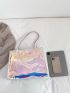 Clear Beach Bag With Inner Pouch Holographic Funky