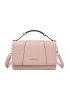 Letter Print Flap Square Bag PU Multi-Function