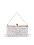 Small Square Bag Rhinestone Decor Glamorous