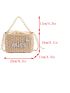 Faux Pearl Beaded Straw Bag Small Vacation