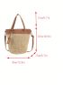 Two Tone Straw Bag With Bag Charm Vacation