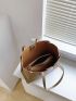 Metal Decor Shoulder Tote Bag With Inner Pouch Elegant