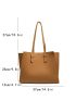 Metal Decor Shoulder Tote Bag With Inner Pouch Elegant