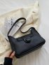 Minimalist Hobo Bag Medium Black Flap