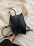 Mini Bucket Bag Braided Design PU Black