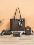 4pcs Bag Sets Tote Crossbody Shoulder Bag Coin Purse Vintage, Best Work Bag For Women