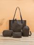 4pcs Bag Sets Tote Crossbody Shoulder Bag Coin Purse Vintage, Best Work Bag For Women