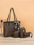 4pcs Bag Sets Tote Crossbody Shoulder Bag Coin Purse Vintage, Best Work Bag For Women