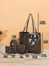 4pcs Bag Sets Tote Crossbody Shoulder Bag Coin Purse Vintage, Best Work Bag For Women