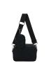 Chevron Square Bag With Coin Purse Zipper Black