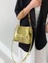 Crocodile Embossed Bucket Bag Small Metallic Funky