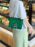 Quilted Square Bag Mini Flap Green