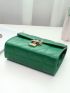 Quilted Square Bag Mini Flap Green