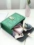 Quilted Square Bag Mini Flap Green