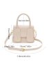 Letter Graphic Square Bag Mini Flap White