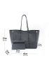 Minimalist Shopper Bag Gray With Coin Purse