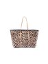 Leopard Pattern Shopper Bag With Coin Purse Double Handle