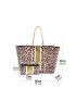 Leopard Pattern Shopper Bag With Coin Purse Double Handle