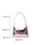 Crocodile Embossed Baguette Bag Small Metallic