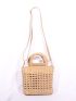Minimalist Straw Bag Small Double Handle Vacation