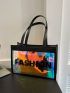 Clear Bag, Holographic Shoulder Tote Bag With Inner Pouch