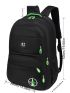 Letter Graphic Laptop Backpack Waterproof Black Medium