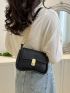 Minimalist Square Bag Mini Flap Twist Lock Black