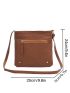 Minimalist Square Bag Zipper Medium Brown