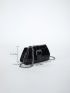 Buckle Decor Square Bag Small Flap Black