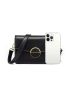 Minimalist Square Bag Small Flap Black