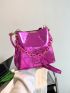 Crocodile Embossed Bucket Bag Small Funky