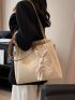 Minimalist Shoulder Tote Bag With Bag Charm Small