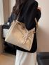 Minimalist Shoulder Tote Bag With Bag Charm Small