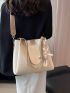 Minimalist Shoulder Tote Bag With Bag Charm Small