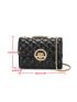 Quilted Square Bag Mini Flap Black