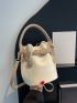 Crocodile Embossed Bucket Bag Mini Buckle Decor