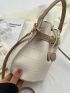 Crocodile Embossed Bucket Bag Mini Buckle Decor