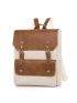 Medium Flap Backpack Colorblock Buckle Decor For Daily