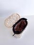 Hollow Out Box Bag Faux Pearl Decor Top Handle With Drawstring Inner Pouch