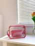 Contrast Binding Square Bag Clear PVC Adjustable Strap For Daily