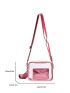 Contrast Binding Square Bag Clear PVC Adjustable Strap For Daily