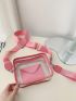 Contrast Binding Square Bag Clear PVC Adjustable Strap For Daily