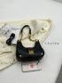 Small Hobo Bag Black Studded Decor Chain Strap For Daily