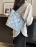 Small Shoulder Tote Bag Geometric Pattern Double Handle For Daily