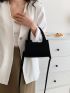 Mini Square Bag Black Minimalist Double Handle For Daily