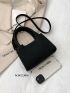 Mini Square Bag Black Minimalist Double Handle For Daily