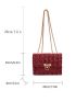 Mini Square Bag Red Tweed Chain Strap For Daily